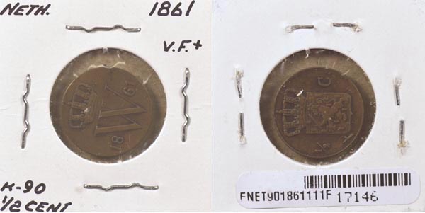 Netherlands, 1861 1/2 Cent, Cat# 90 MAIN