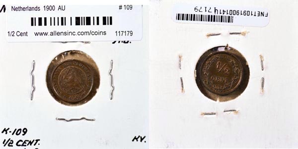 Netherlands, 1900 1/2 Cent, Cat# 109.2 MAIN