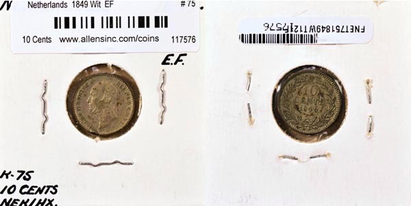 Netherlands, 1849 WD 10 Cents, Cat# 75 MAIN