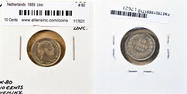 Netherlands, 1889 10 Cents, Cat# 80 MAIN