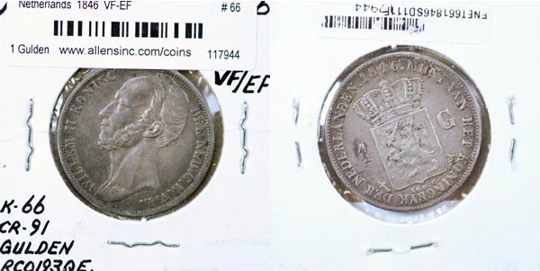 Netherlands, 1846 1 Gulden, Cat# 66 MAIN