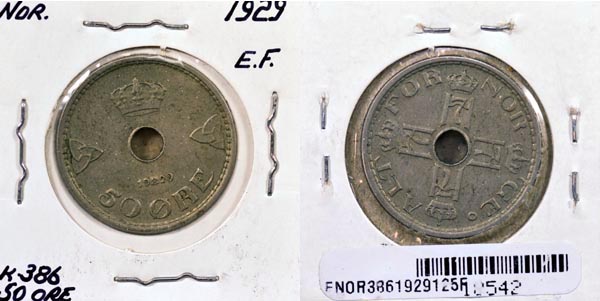 Norway, 1929 50 Ore, Cat# 386 MAIN