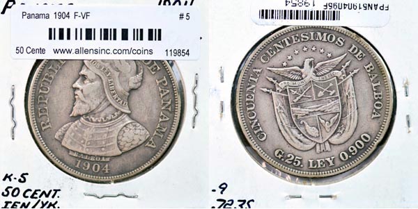 Panama, 1904 50 Centesimos, Cat# 5 MAIN
