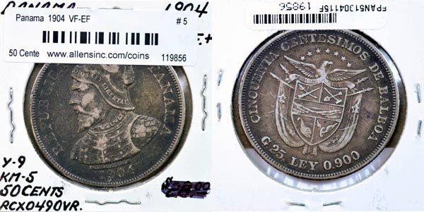 Panama, 1904 50 Centesimos, Cat# 5 MAIN