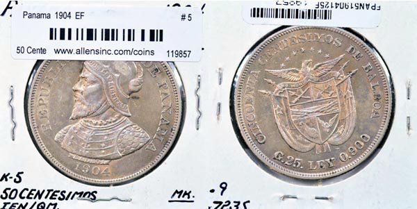 Panama, 1904 50 Centesimos, Cat# 5 MAIN