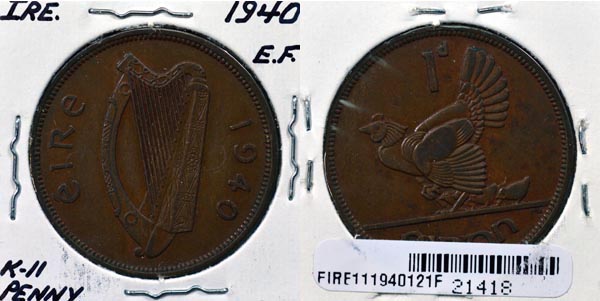 Ireland, 1940 1 Penny, Cat# 11 MAIN