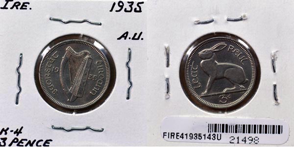 Ireland, 1935 3 Pence, Cat# 4 MAIN
