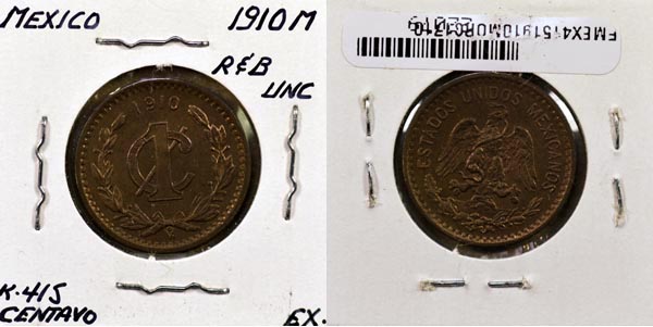 Mexico, United States, 1910 Mo 1 Centavo, Cat# 415 MAIN