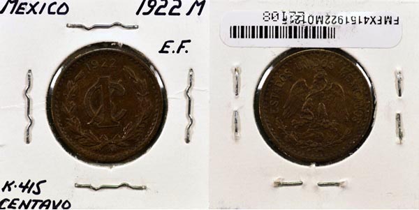 Mexico, United States, 1922 Mo 1 Centavo, Cat# 415 MAIN