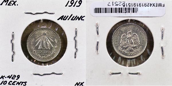 Mexico, United States, 1919 10 Centavos, Cat# 429 MAIN