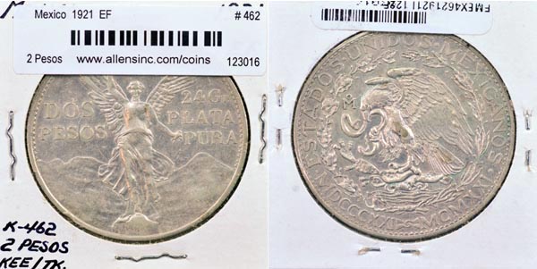Mexico, United States, 1921 2 Pesos, Cat# 462 MAIN
