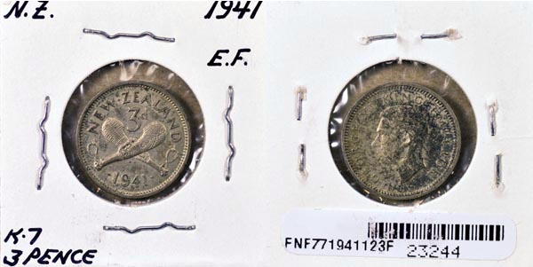 New Zealand, 1941 3 Pence, Cat# 7 MAIN