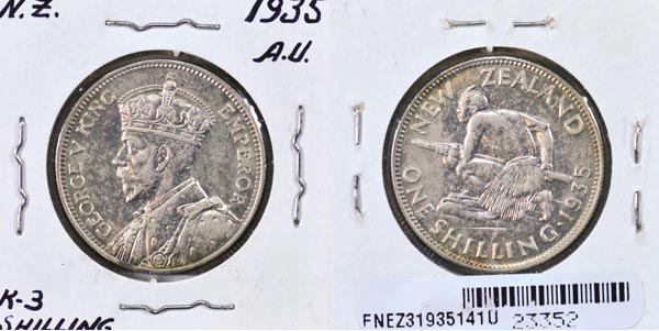 New Zealand, 1935 1 Shilling, Cat# 3 MAIN