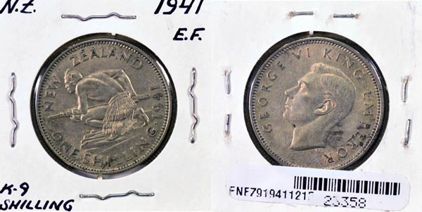 New Zealand, 1941 1 Shilling, Cat# 9 MAIN