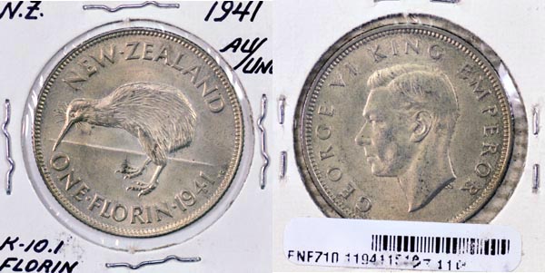 New Zealand, 1941 1 Florin, Cat# 10.1 MAIN