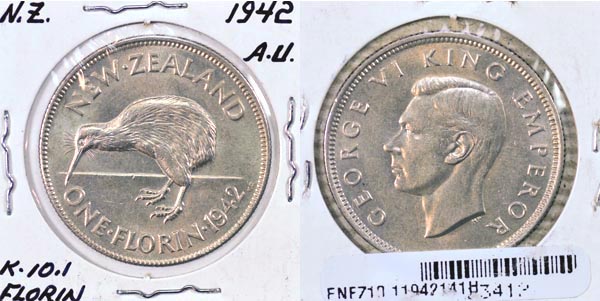 New Zealand, 1942 1 Florin, Cat# 10.1 MAIN