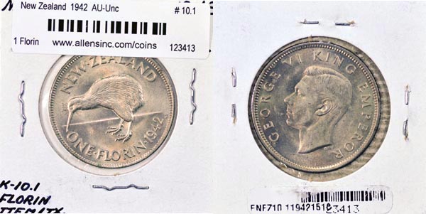 New Zealand, 1942 1 Florin, Cat# 10.1 MAIN