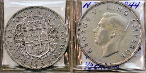 New Zealand, 1944 1/2 Crown, Cat# 11 MAIN