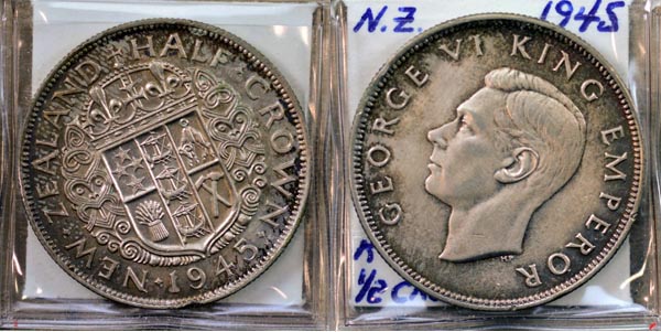 New Zealand, 1945 1/2 Crown, Cat# 11 MAIN