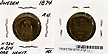 Sweden, 1874 1 Ore, Cat# 734 THUMBNAIL