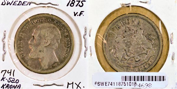 Sweden, 1875 ST 1 Krona, Cat# 741 MAIN