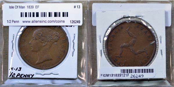 Isle Of Man, 1839 1/2 Penny, Cat# 13 MAIN