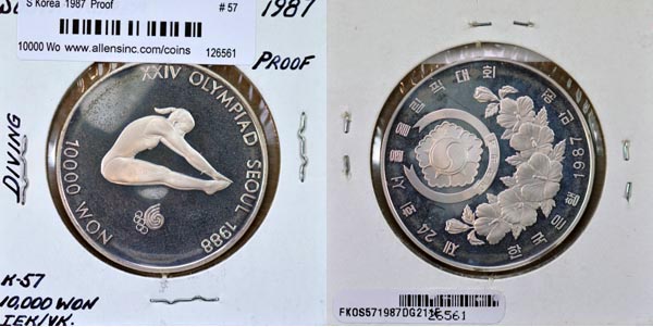 Korea, South, 1987 10000 Won, Cat# 57 MAIN