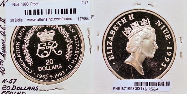 Niue, 1993 20 Dollars, Cat# 57 MAIN