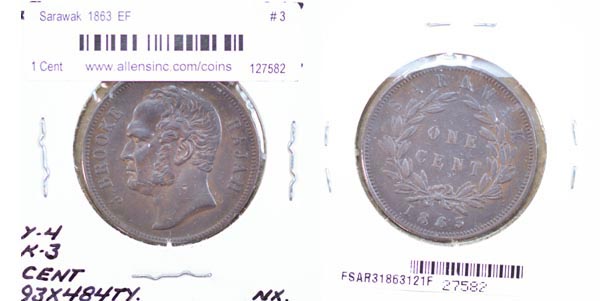 Sarawak, 1863 1 Cent, Cat# 3 MAIN