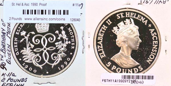 St. Helena & Ascension, 1990 2 Pounds, Cat# 11a MAIN