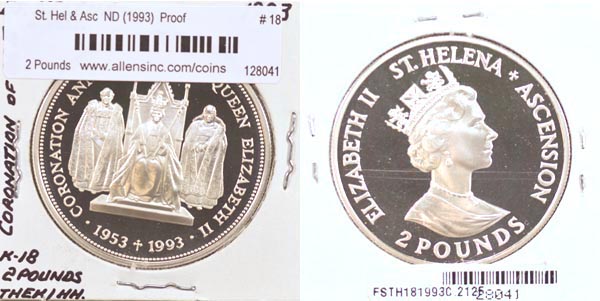 St. Helena & Ascension, ND (1993) 2 Pounds, Cat# 18 MAIN
