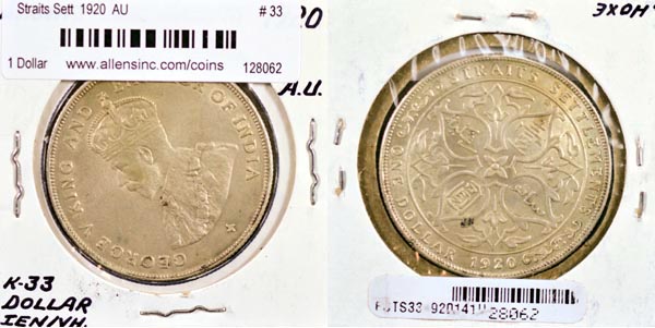 Straits Settlements, 1920 1 Dollar, Cat# 33 MAIN