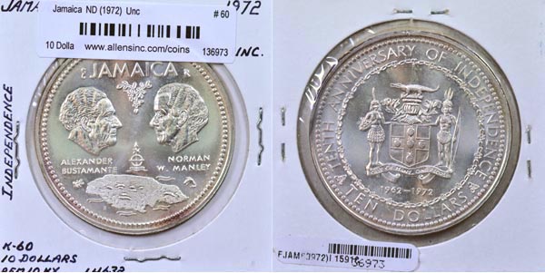 Jamaica, ND (1972) 10 Dollars, Cat# 60 MAIN