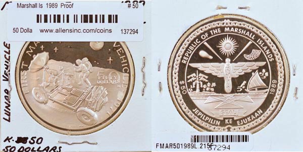 Marshall Islands, 1989 50 Dollars, Cat# 50 MAIN