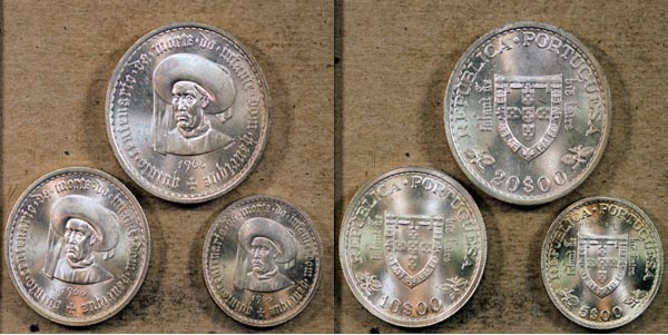 Portugal, 1960 5,10,20 Escudos, Cat# 5878889 MAIN