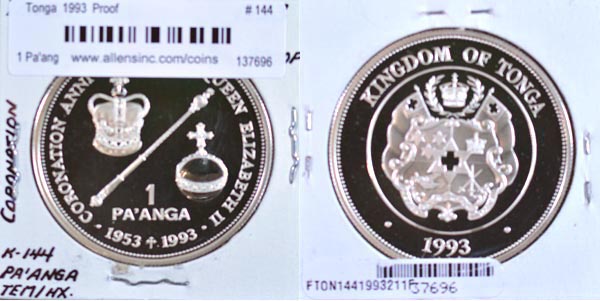 Tonga, 1993 1 Pa'anga, Cat# 144 MAIN
