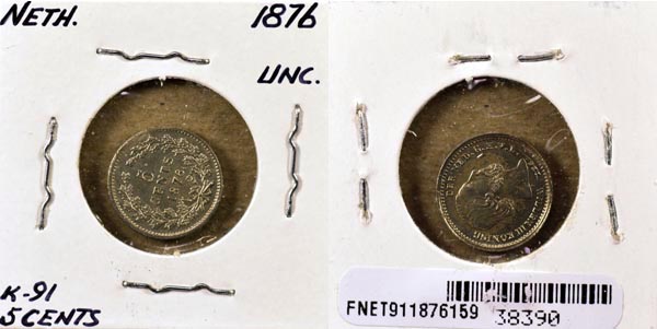 Netherlands, 1876 5 Cents, Cat# 91 MAIN
