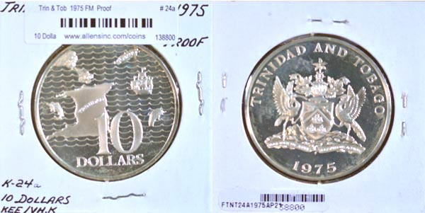 Trinidad & Tobago, 1975 FM 10 Dollars, Cat# 24a MAIN