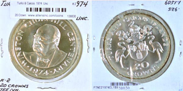 Turks & Caicos Islands, 1974 20 Crowns, Cat# 2 MAIN