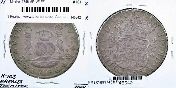 Mexico, Spanish Colony, 1746 MF 8 Reales, Cat# 103 MAIN