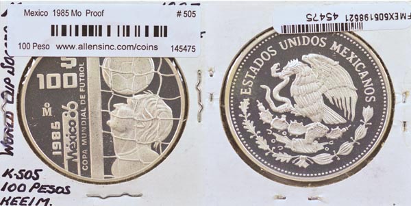 Mexico, United States, 1986 Mo 100 Pesos, Cat# 524 MAIN