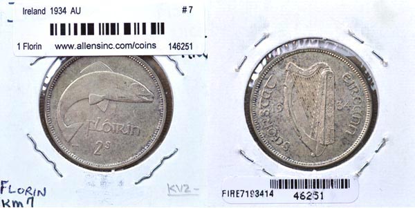 Ireland, 1934 1 Florin, Cat# 7 MAIN