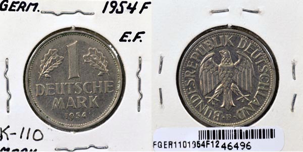 Germany, 1954 F 1 Mark, Cat# 110 MAIN