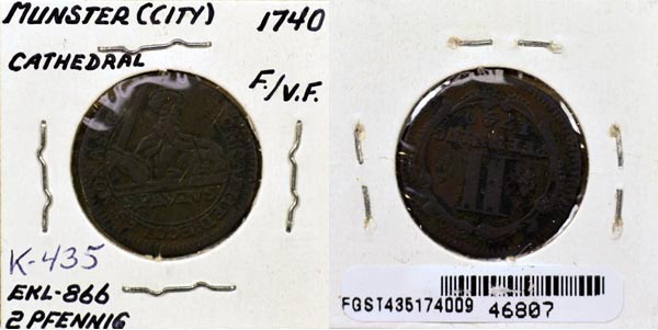 German States, Munster, 1740 2 Pfennige, Cat# 435 MAIN