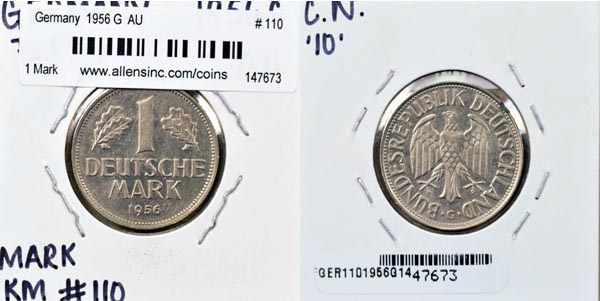 Germany, 1956 G 1 Mark, Cat# 110 MAIN