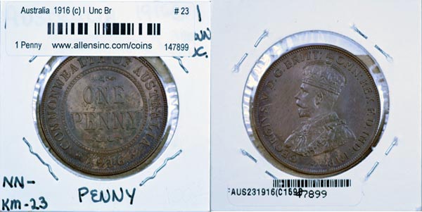 Australia, 1916 (c) I 1 Penny, Cat# 23 MAIN