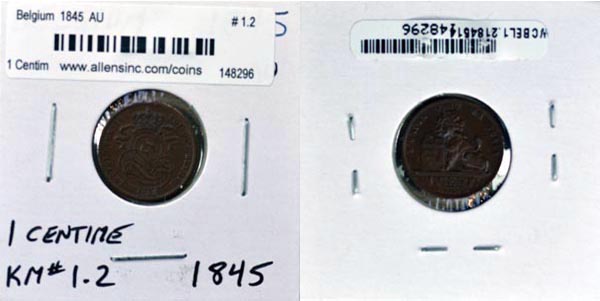 Belgium, 1845 1 Centime, Cat# 1.2 MAIN