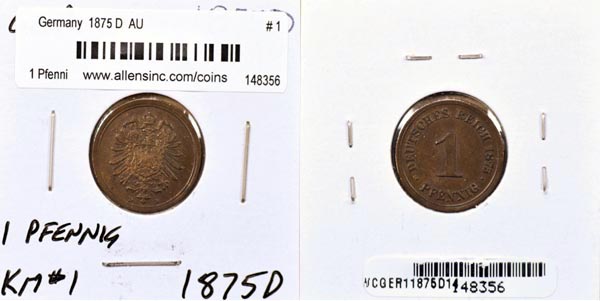 Germany, 1875 D 1 Pfennig, Cat# 1 MAIN