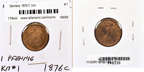 Germany, 1876 C 1 Pfennig, Cat# 1 MAIN