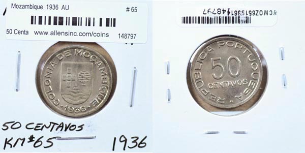 Mozambique, 1936 50 Centavos, Cat# 65 MAIN